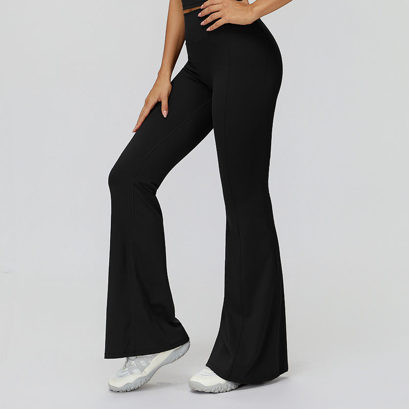 High waist slim trousers running sports flared pants