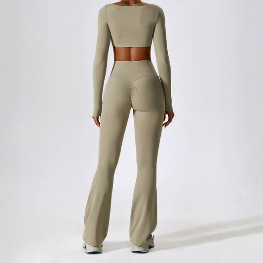 Wholesale Solid color yoga fitness long | Wonderxfans bulk activewear