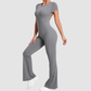 Wholesale Color blocked short sleeve backless | Wonderxfans bulk activewear