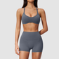 Wholesale Women's Sports Bra and Shorts Set – Creamy Brushed Fabric Fitness Set