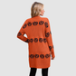 Wholesale Women's V-Neck Long Sleeve Halloween Witch Pumpkin Jacquard Cardigan