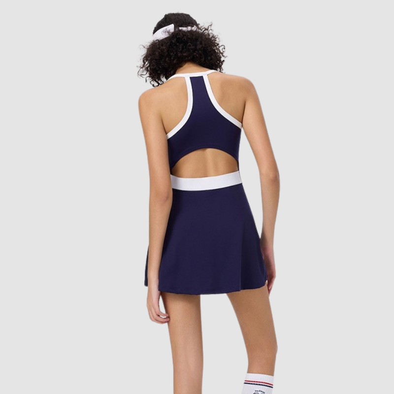 Wholesale contrast color halter neck tennis dress