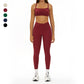Thin straps Sports Bra + High-waisted leggings 2-Piece Set