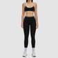 Women's Contrasting Color Backless Bra+Highlighted Legging 2-piece Set