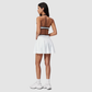 Wholesale Women's Color Block Sports Bra & Anti-Exposure High-Waist Mini Skirt Set – Naked Feel Yoga Gym Activewear