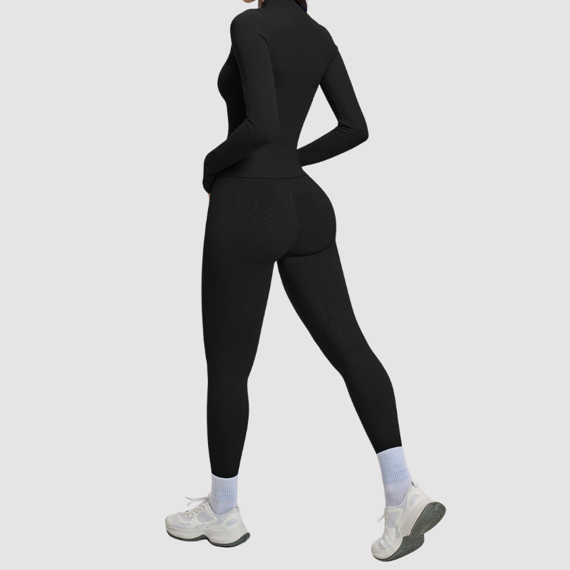 Wholesale Cross Shoulder Strap Bra+Legging+Jacket 3-Piece | Wonderxfans bulk activewear