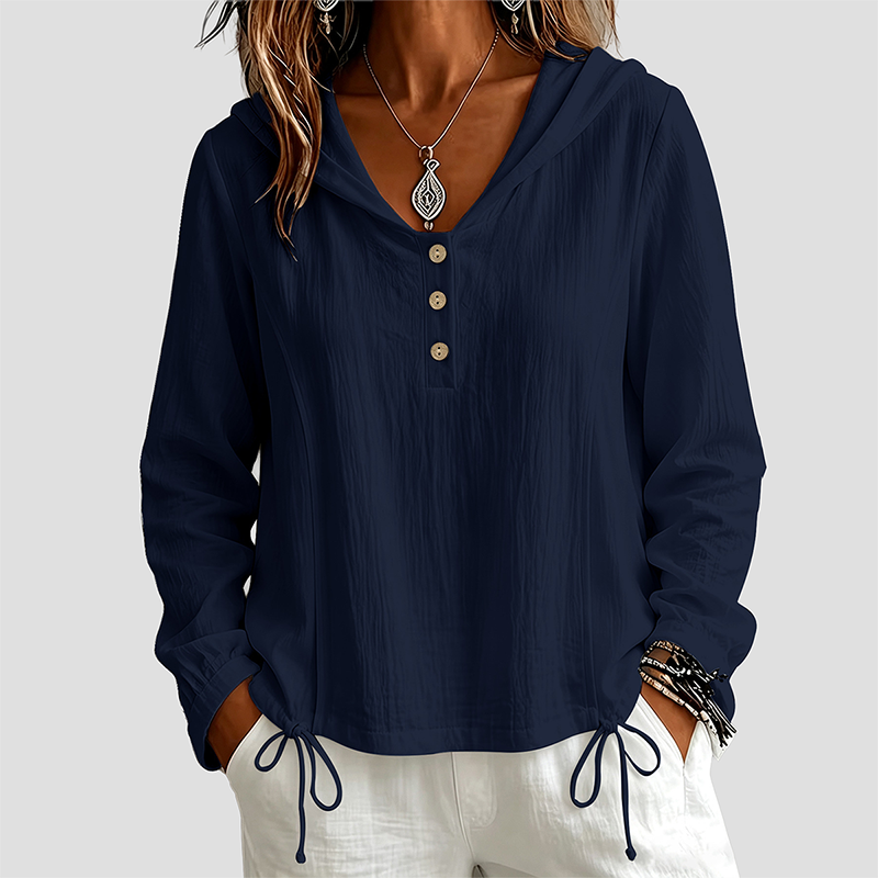 Wholesale Women's Fashion Casual Button Hooded Long Sleeve Shirt – European style fashion casual shirt