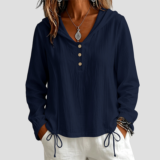 Wholesale Women's Fashion Casual Button Hooded Long Sleeve Shirt – European style fashion casual shirt
