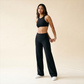 Wholesale Women's Brushed Fabric Sports Bra and Wide-Leg Pants Set