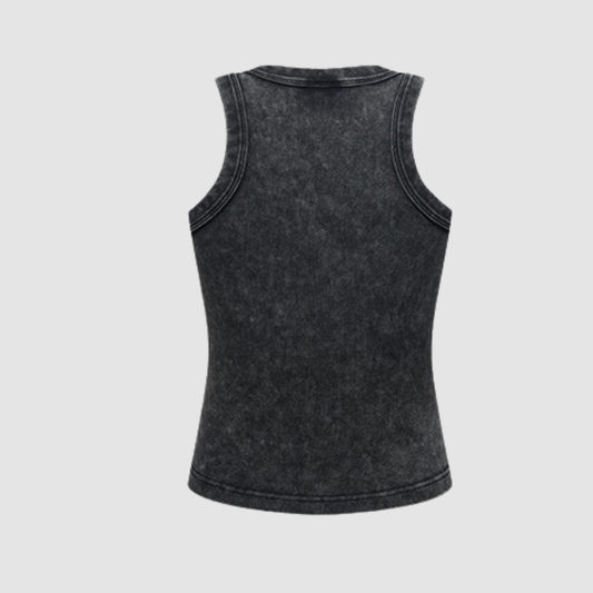 Wholesale Women’s Washed Racerback Tank – Cropped Cotton Blend Streetwear Top