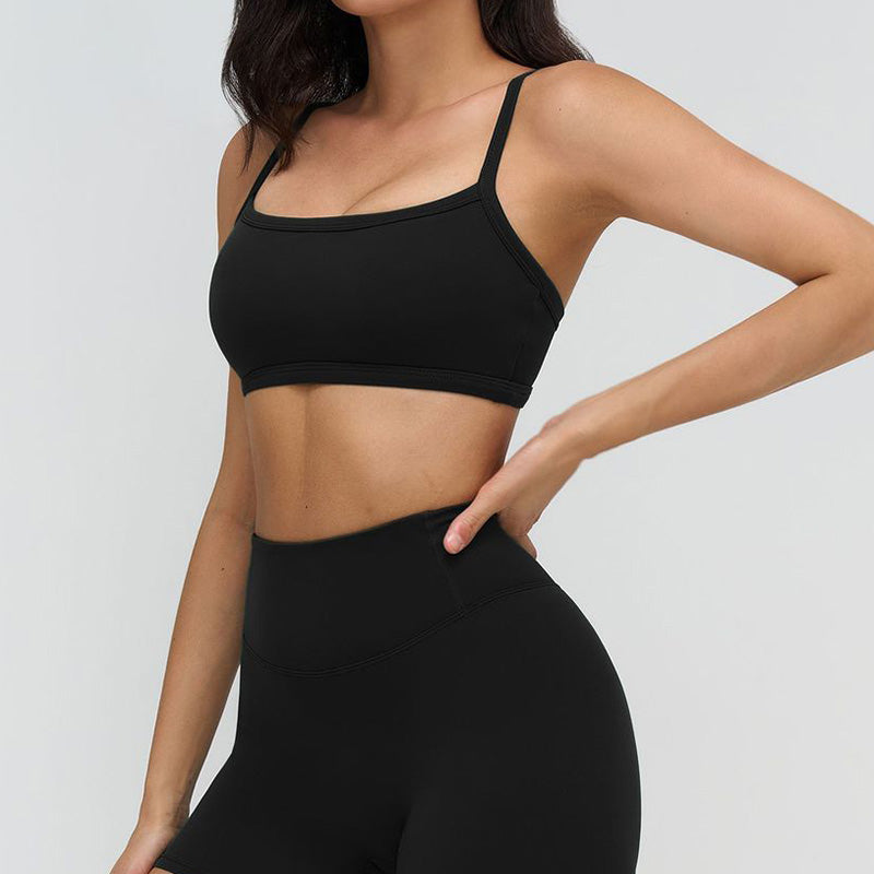 Women's Thin Strap Open Back Sports Bra