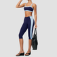 Wholesale Women's Colorblock Bare-Feel Yoga Set Sports Bra & Capri Pants