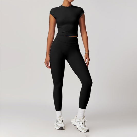 Wholesale Fitness Brushed Short Sleeve Yoga | Wonderxfans bulk activewear