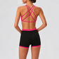 Wholesale Women's Color Block Cross-Back Sports Bra & High-waist Short (Pre-sale)