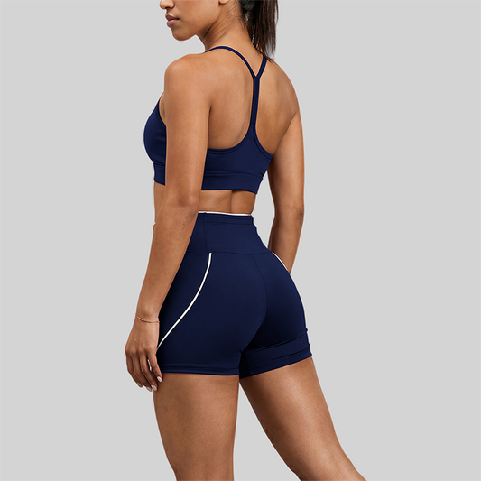 Wholesale Women Color-Block Y-Shape Back Bare-Feel Tank Top & Shorts Set (Pre-sale)