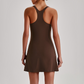Wholesale Naked-Feel Anti-Exposure Sports Tennis Dress with Built-In Bra – Quick-Dry Active Dress