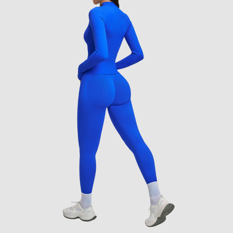 Wholesale Cross Shoulder Strap Bra+Legging+Jacket 3-Piece | Wonderxfans bulk activewear