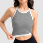 Wholesale striped tight fitting halter yoga | Wonderxfans bulk activewear