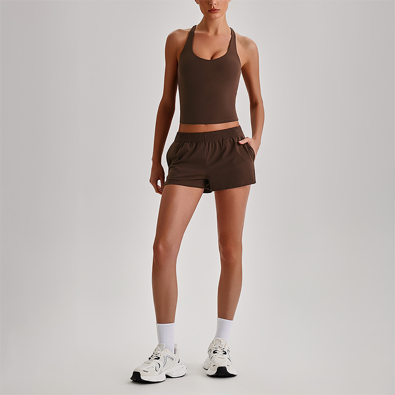 Wholesale Naked-Feel Racerback Sports Bra & High-Waist Biker Shorts Set – Sculpting Yoga 2-Piece