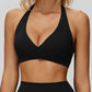 Halter back sports bra