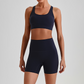 Wholesale Women's Quick-Dry Naked Feel Vest+Fitted Biker Shorts Yoga Set