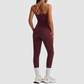 Women's Activewear Padded Sleeveless Top & Straight-Leg Pants Yoga Set