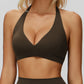 Halter back sports bra