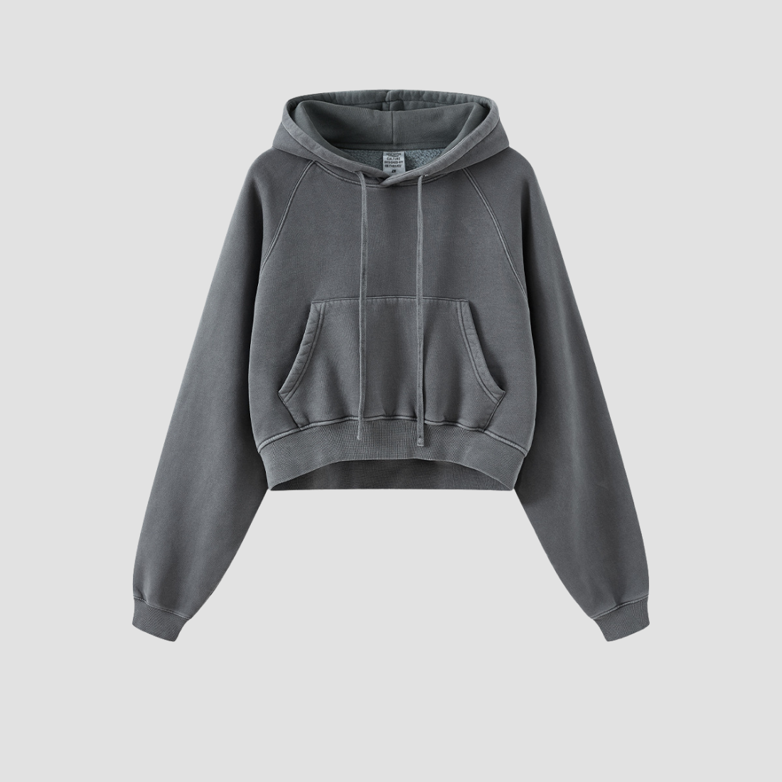 Wholesale Women’s Vintage Washed Raglan Hoodie – Fleece Cropped Pullover