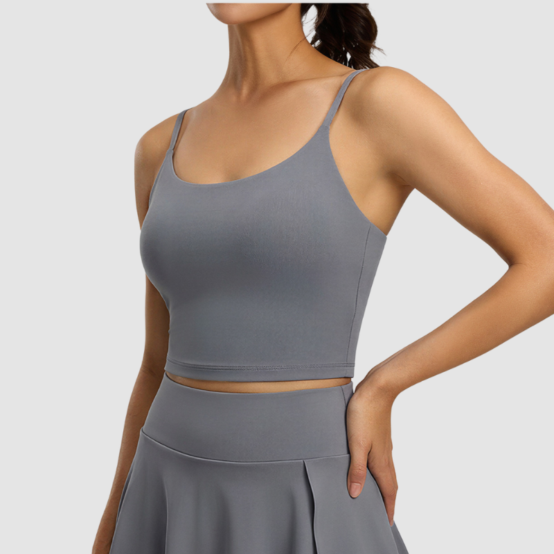 Wholesale spaghetti straps tank top with chest pads