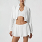 Wholesale Women's Ice-Cool Zip-Up Long Sleeve Jacket & Tennis Skirt Set – Quick-Dry Sun Protection
