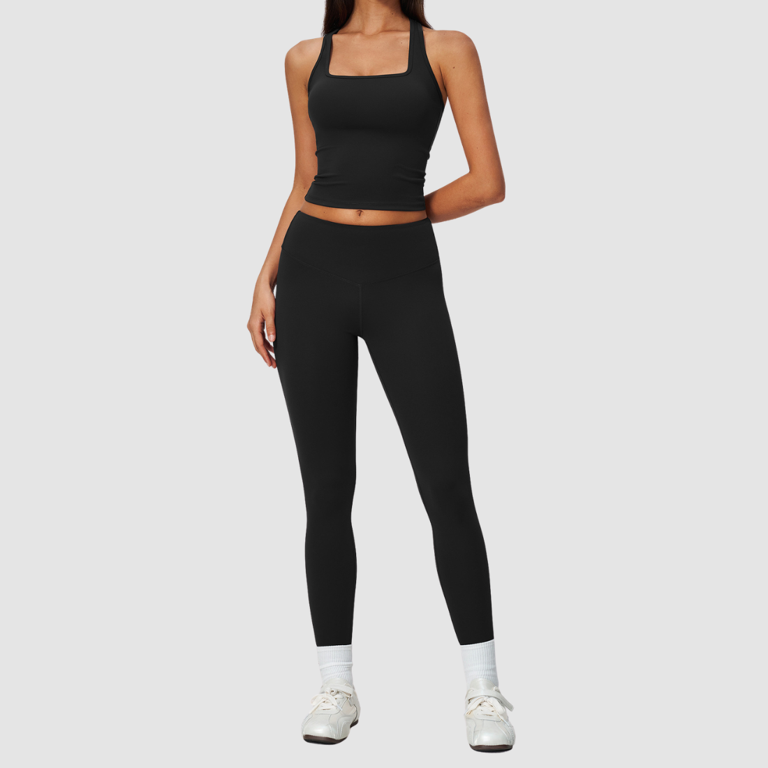 Wholesale Women's Nylon Spandex Pilates Set – Tank & Leggings