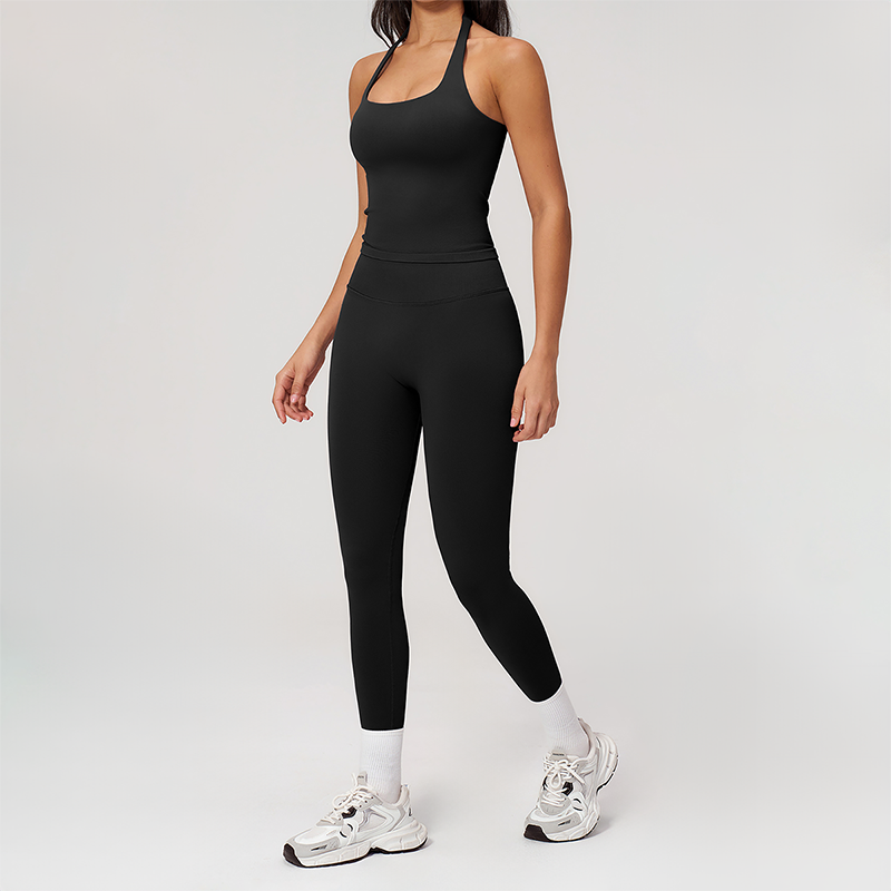 Wholesale Seamless Racerback Tank Top & High-Waist Leggings Set – Quick-Dry Yoga 2-Piece