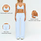 V-neck backless sports bra + high-waisted loose wide-leg pants 2-piece set
