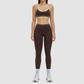 Women's Contrasting Color Backless Bra+Highlighted Legging 2-piece Set