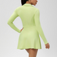 Wholesale Women's Long Sleeve V-Neck Tennis Dress – Quick-Dry Slim Fit Athletic Dress