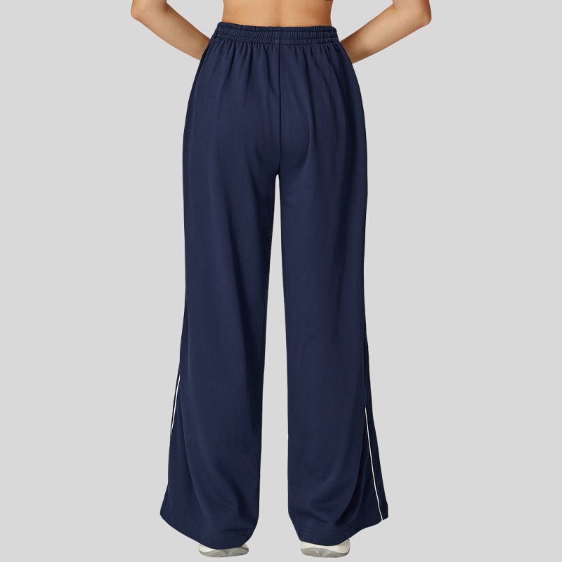 Loose-fitting striped color-blocked sweatpants