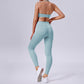 Removable padded bra + sports leggings 2-piece set