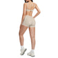 Lifting bra + high-waisted contrasting shorts 2-piece set
