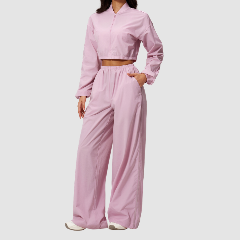 Wholesale Women's UPF50+ Sun-Protection Cropped Jacket & Jogger Pants Set – Quick-Dry 2-Piece Outdoor Set