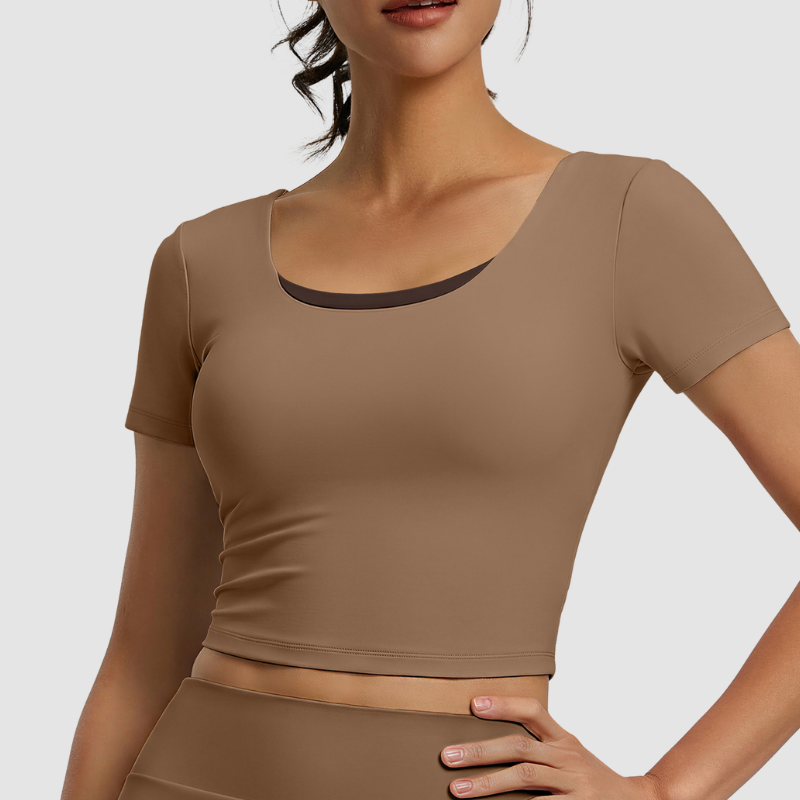 Wholesale back cross short sleeve T-shirt