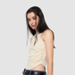 Wholesale Women’s Ruched Washed Tank – Cropped Cotton-Spandex Streetwear Top