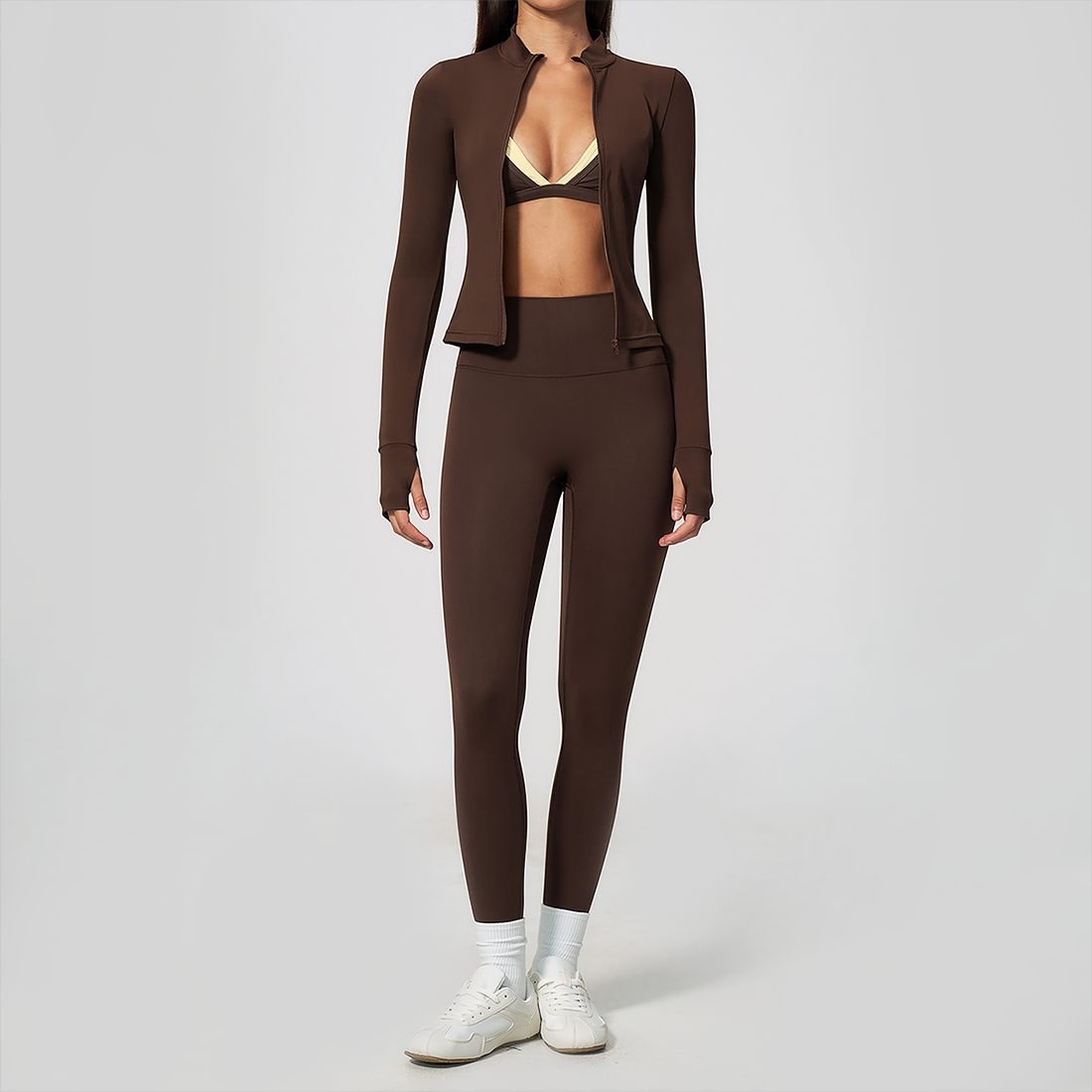 Wholesale 3-Piece Yoga Set – Cardigan & Bra & Leggings Fitness Outfit set