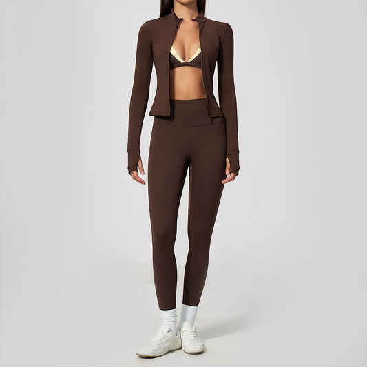 Wholesale 3-Piece Yoga Set – Cardigan & Bra & Leggings Fitness Outfit set