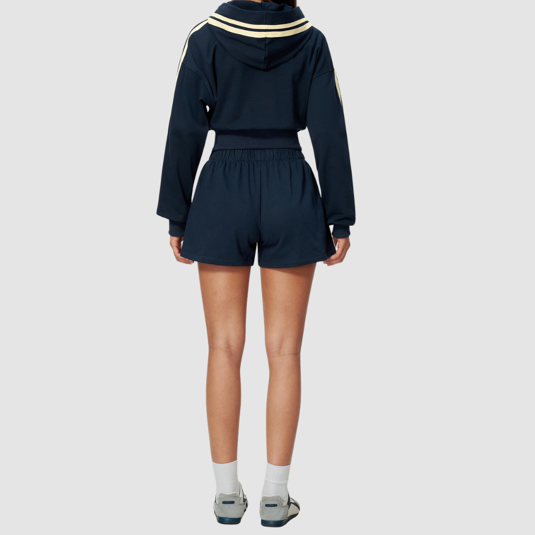 Wholesale Women's Zip Up Hoodie and Short Sweatpants Set