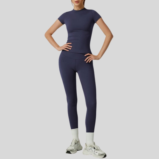 Wholesale Short-Sleeve Slim Fit Tee+High-waisted leggings | Wonderxfans bulk activewear