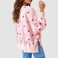 Wholesale Women's Polka Dot Pullover Sweatshirt – Loose Contrast Round-Neck Top