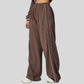 Loose-fitting striped color-blocked sweatpants