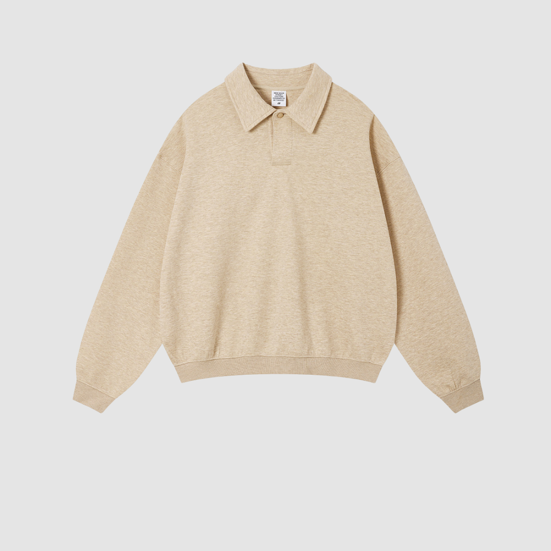 Wholesale Men’s Relaxed Half-Placket Polo Sweatshirt – Cotton Blend