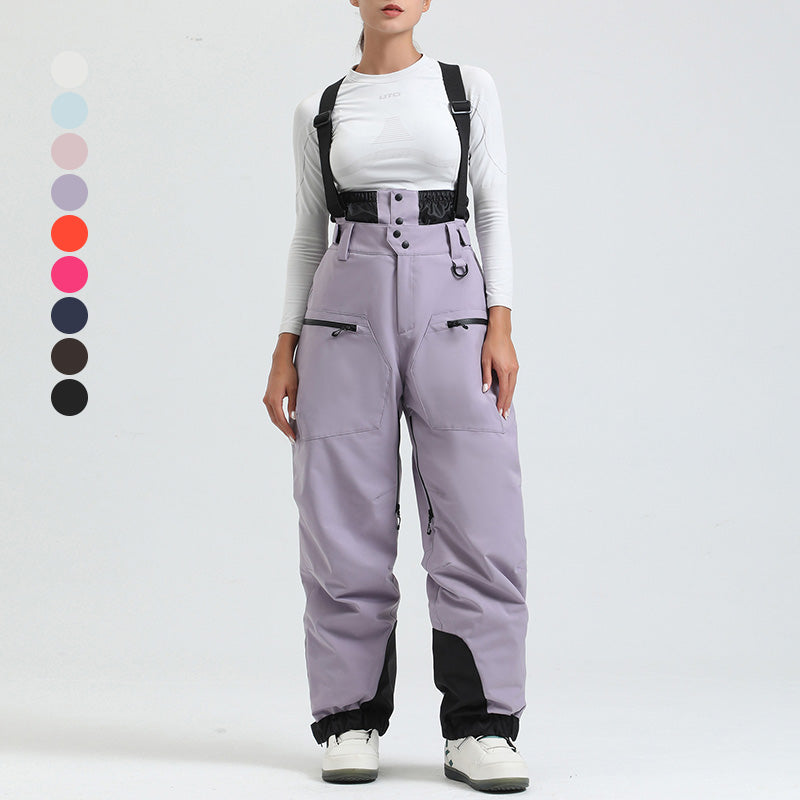 Women's Thickened Thermal Overalls Ski Pants