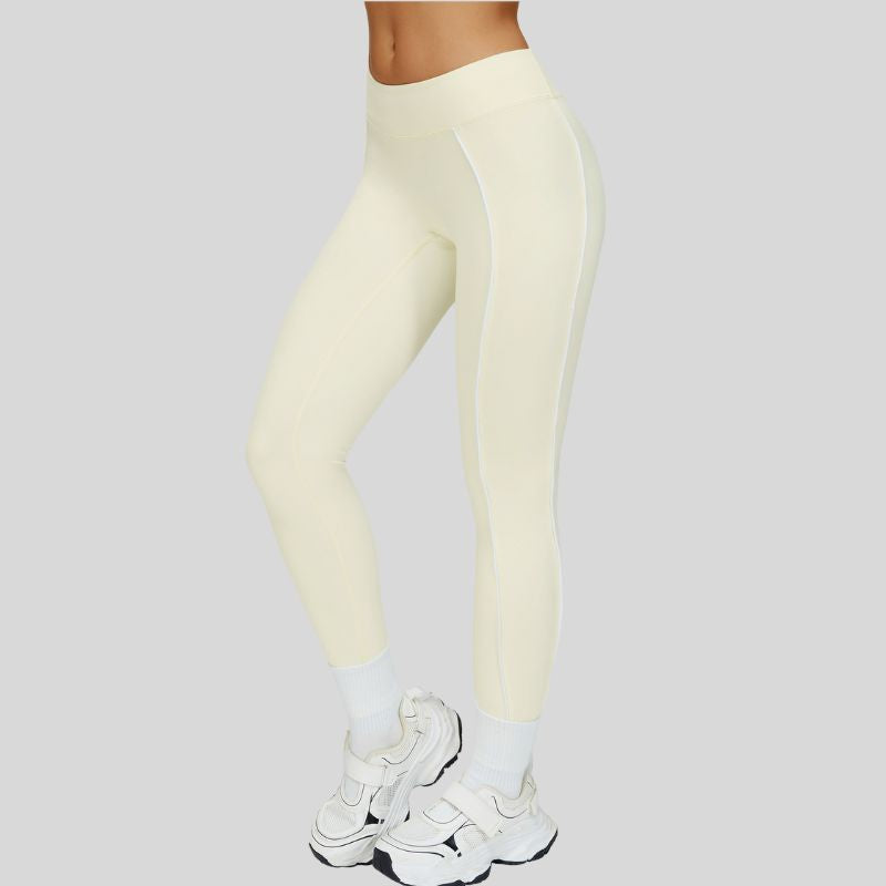 High-waisted contrasting color leggings